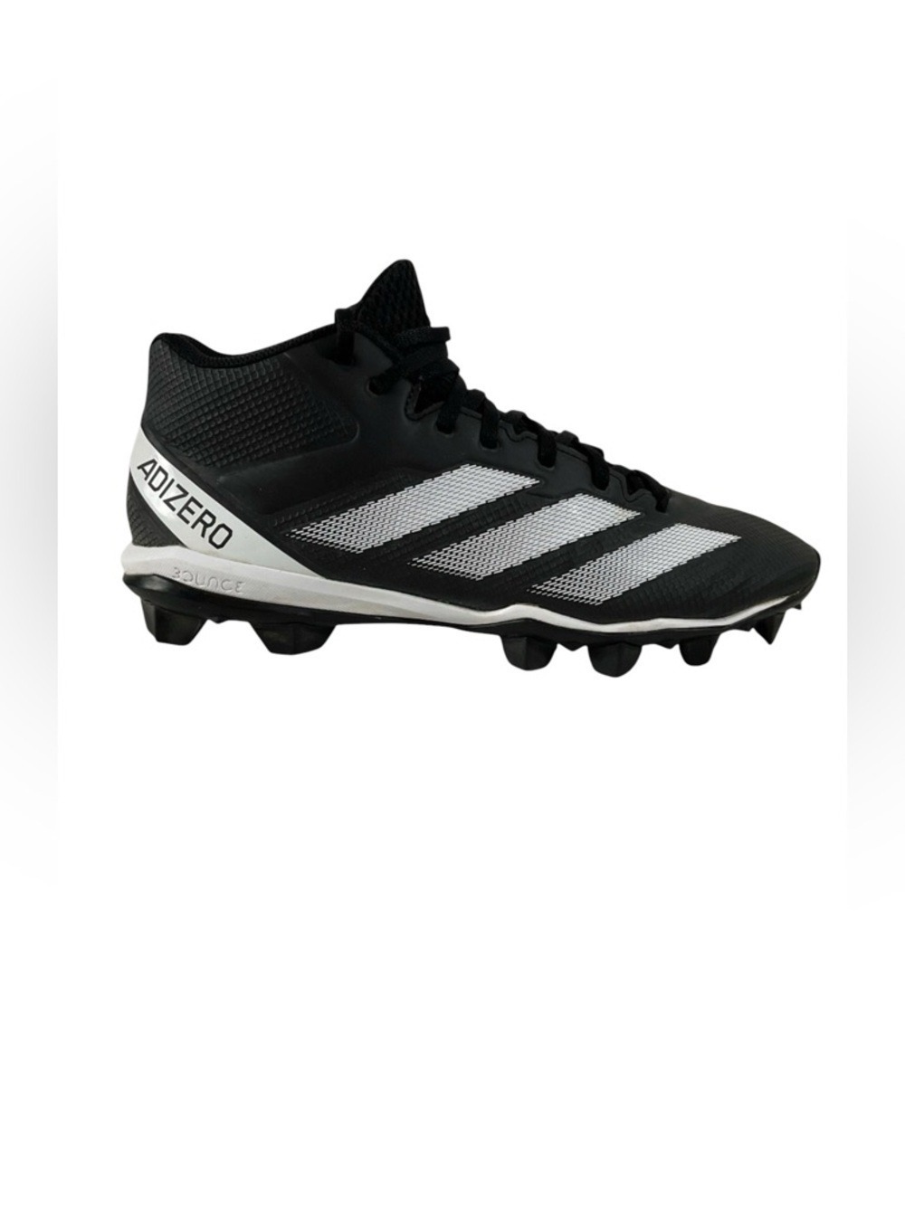 Adidas Adizero Bounce Football Cleats Men’s 11 Black White Mid Top Turf Shoes